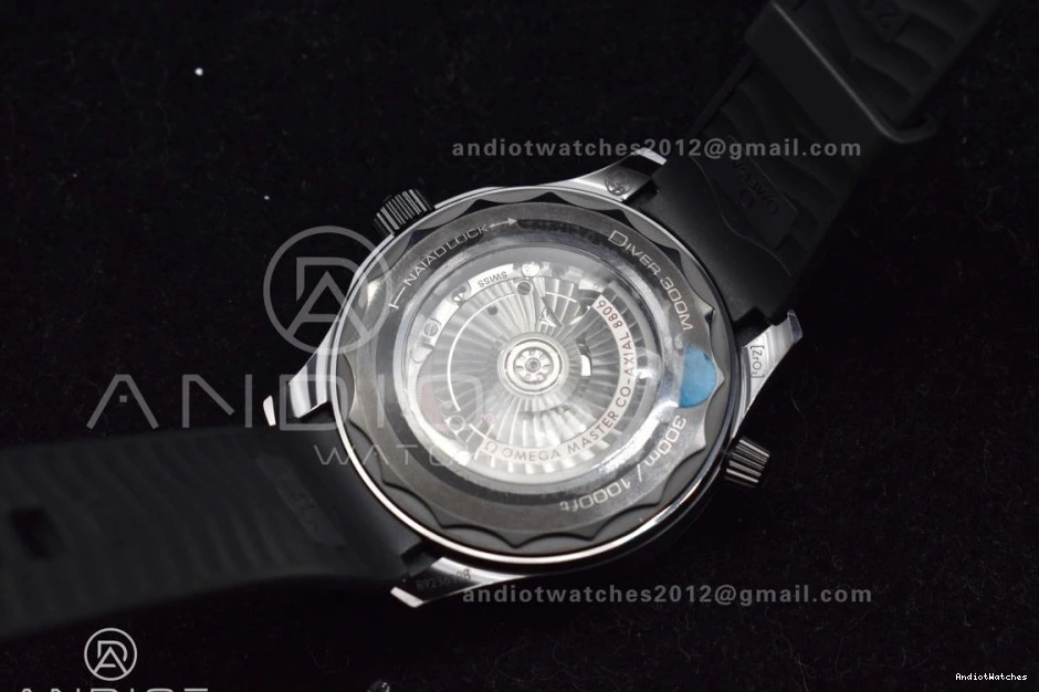 1066 43.5mm on Black Dial Black Best 1:1 Ceramic VSF Edition Strap Black Rubber Durable Seamaster A 300m 0430